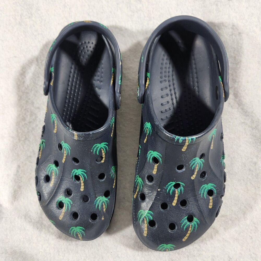 RARE Crocs Baya Palm Tree and Navy Unisex Mens 8womens 10